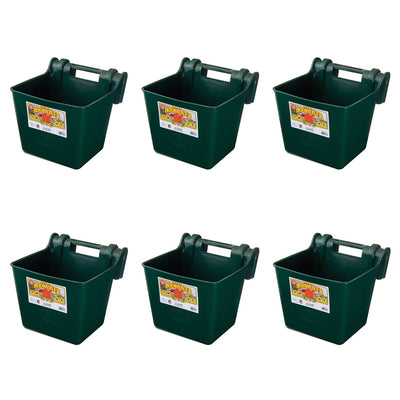 Little Giant Heavy Duty 15 Quart Mountable Plastic Hook Feeder, Green (6 Pack) - VMInnovations