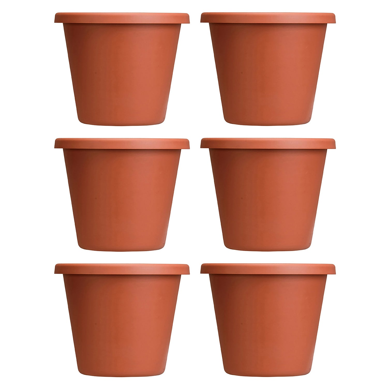 HC Companies LIA24000E35 24-Inch Indoor Plastic Round Classic Pot, Clay (6 Pack) - VMInnovations