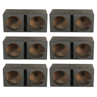 QPower Dual 12 Inch Vented Ported Subwoofer Sub Box with Bedliner Spray (6 Pack)