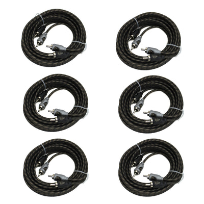 Rockford Fosgate RFI-20 20 Feet Twisted RCA Car Audio Signal Cables (6 Pack)