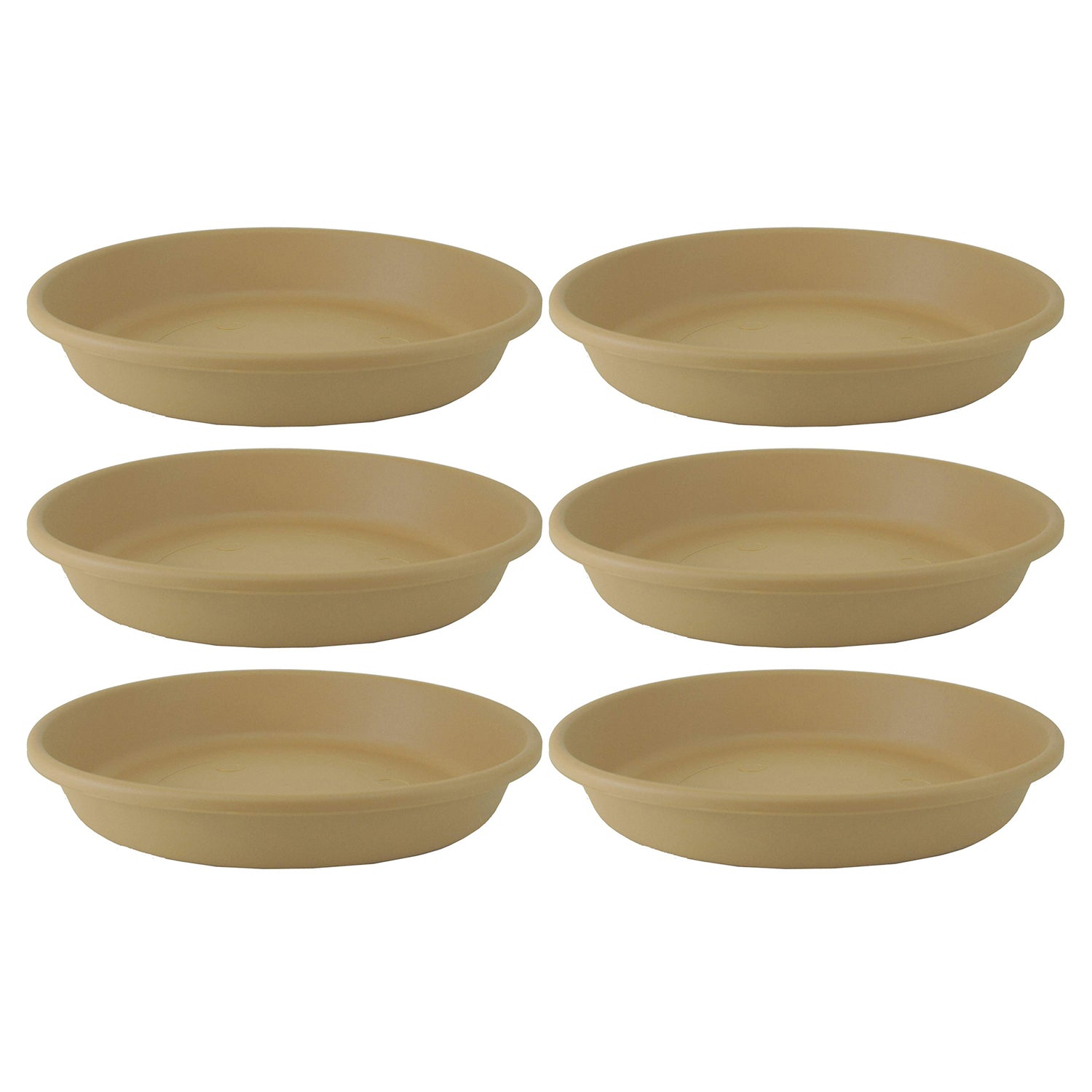 HC Companies Classic 10 Inch Round Flower Pot Plant Saucer, Sandstone (6 Pack) - VMInnovations