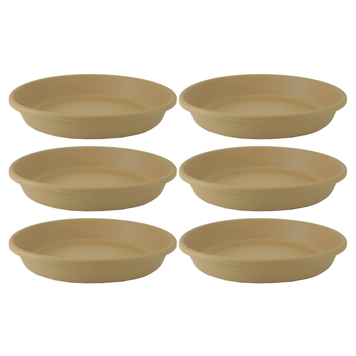HC Companies Classic 10 Inch Round Flower Pot Plant Saucer, Sandstone (6 Pack) - VMInnovations