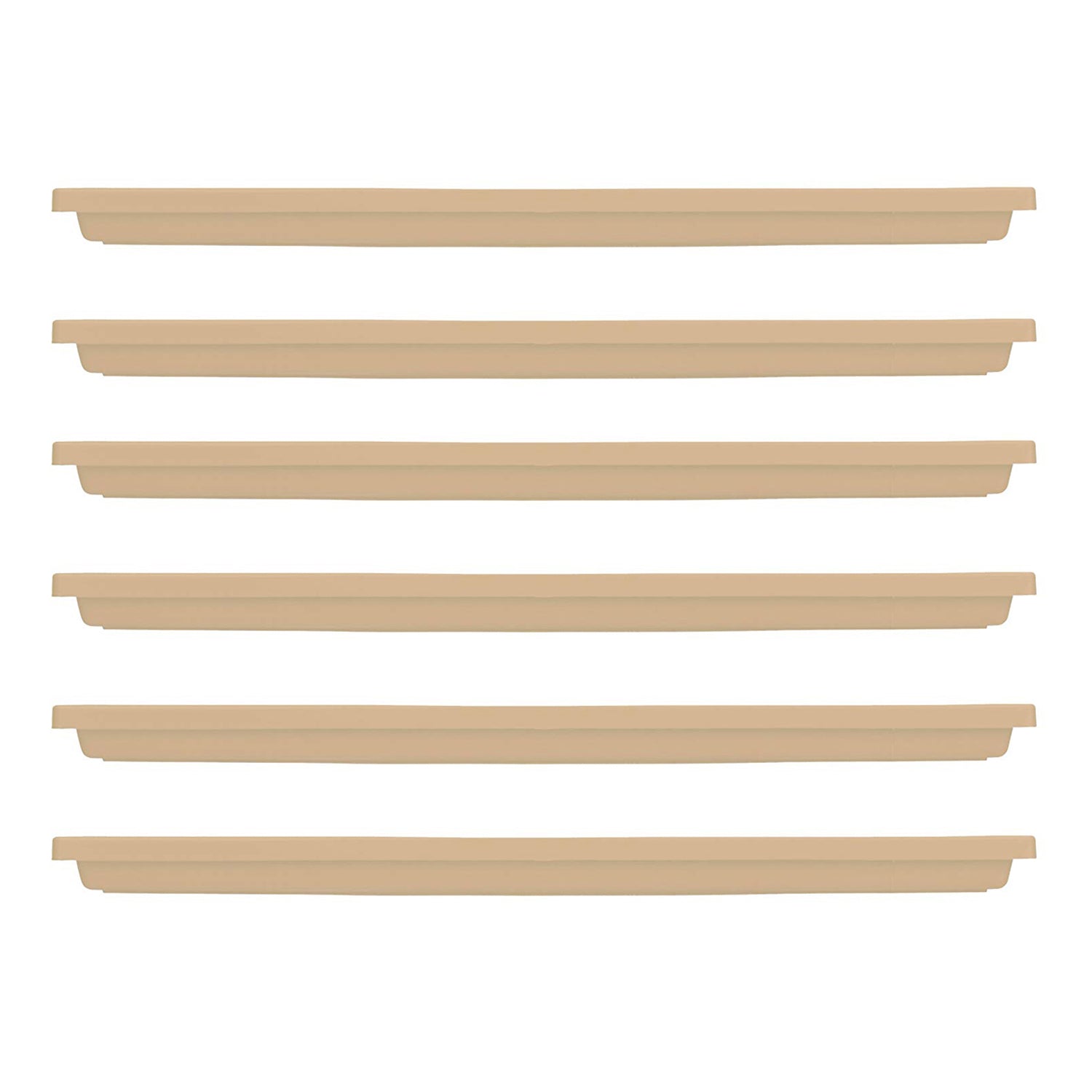 HC Companies Venetian 23.5 In Rectangular Flower Box Saucers, Sandstone (6 Pack) - VMInnovations