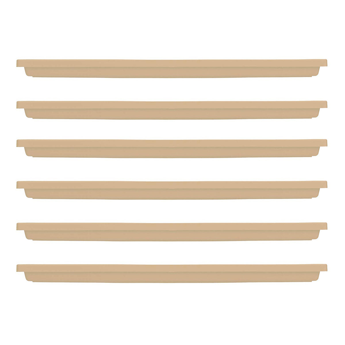 HC Companies Farmhouse Venetian 30In Rectangular Flower Box Saucer, Sand, 6 Pack