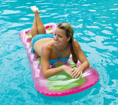 Intex 18 Pocket Swimming Pool Beach Lounge Floating Raft with Pillow (3 Pack)