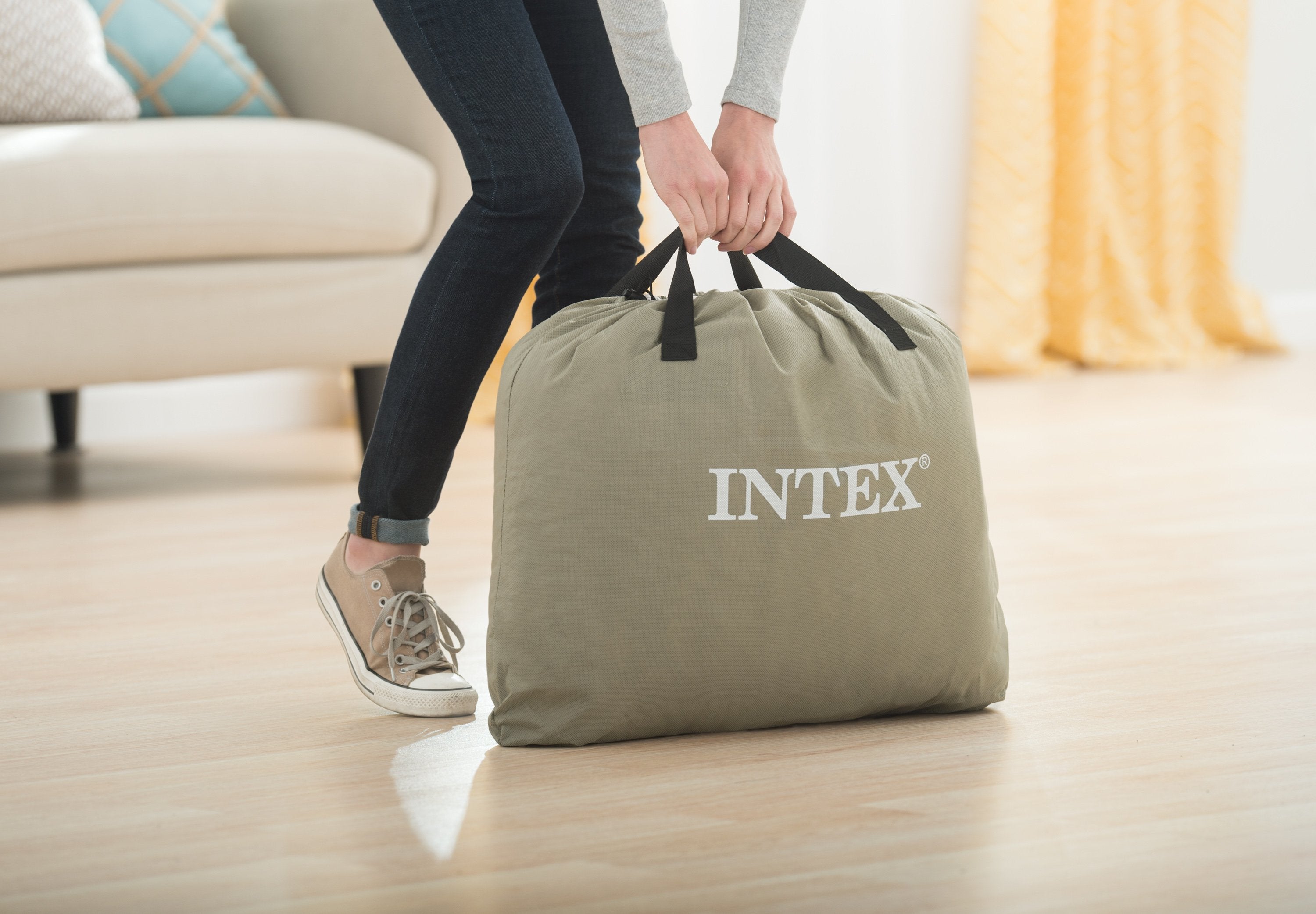 Intex Standard Deluxe Pillow Rest Raised Airbed w/ Built in Pump, Twin (2 Pack) - VMInnovations