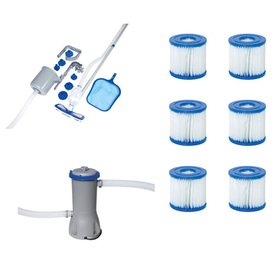 Bestway Pool Cleaning Kit,  Filter Replacement Cartridge (6), Pool Filter Pump
