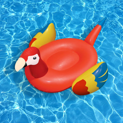 Inflatable Blue Jay Pool Float Bundled w/ Giant Tropical Parrot Inflatable Float