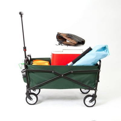 Seina Compact Folding Cart, Green with Seina Steel Collapsible Folding Cart, Red - VMInnovations