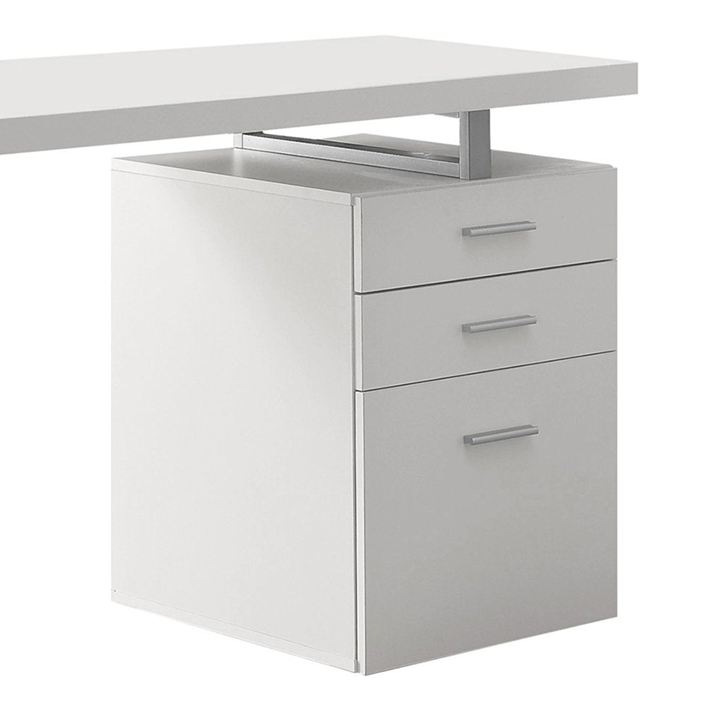 Monarch Specialties 48" Contemporary Reversible Set Up Desk, White (2 Pack)