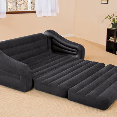 Intex 120V AC Electric Air Pump & Inflatable Queen Size Pull-Out Sofa Couch Bed
