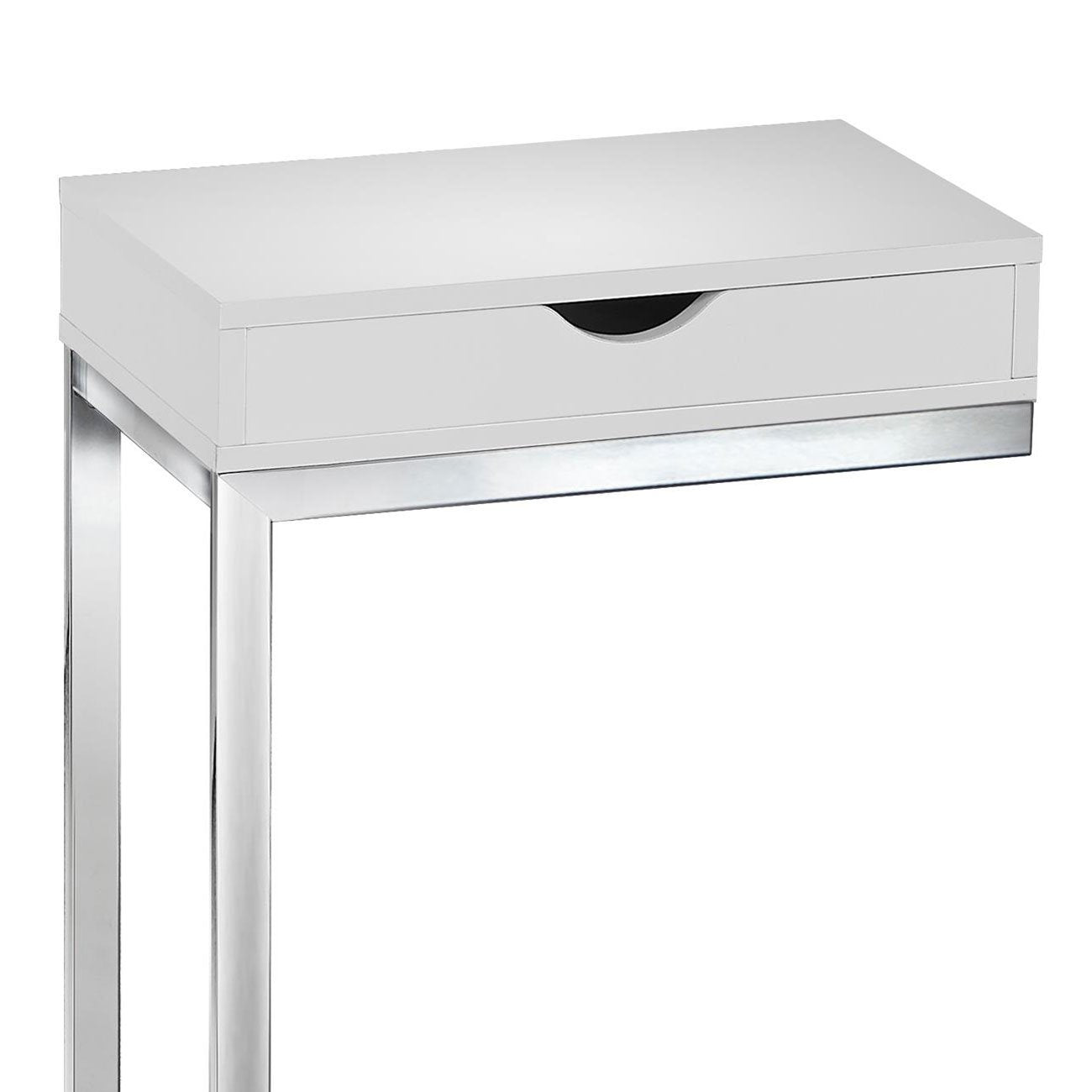 Monarch Specialties Accent End Table with Drawer, Glossy White (4 Pack)