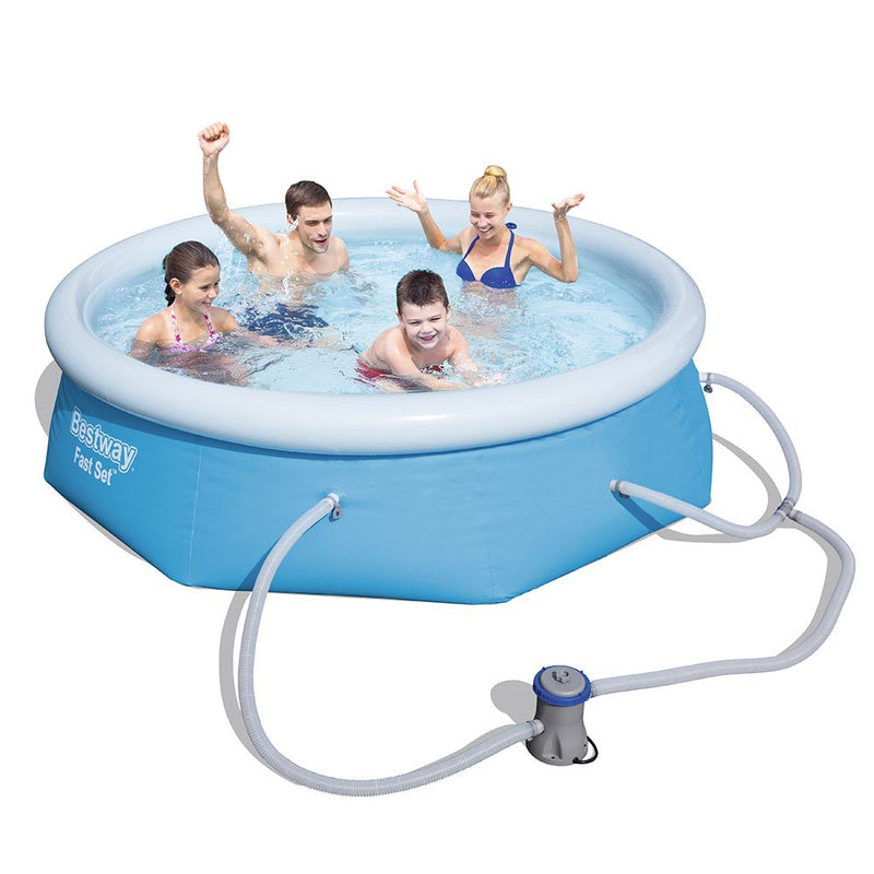 Bestway 8" x 26" Inflatable Above Ground Swimming Pool with Filter Pump (2 Pack) - VMInnovations