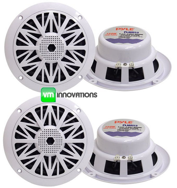 4) Pyle PLMR52 300W Slim Mount Boat/Marine Speakers