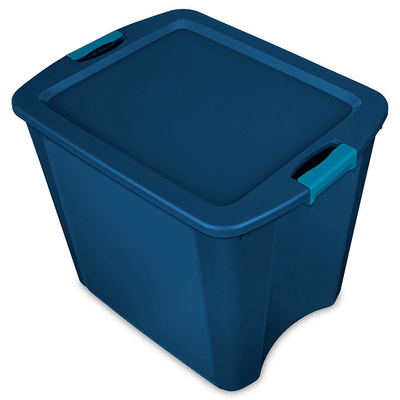 Sterilite 26 Gallon Storage Tote Container Box with Latch and Carry Lid, Blue