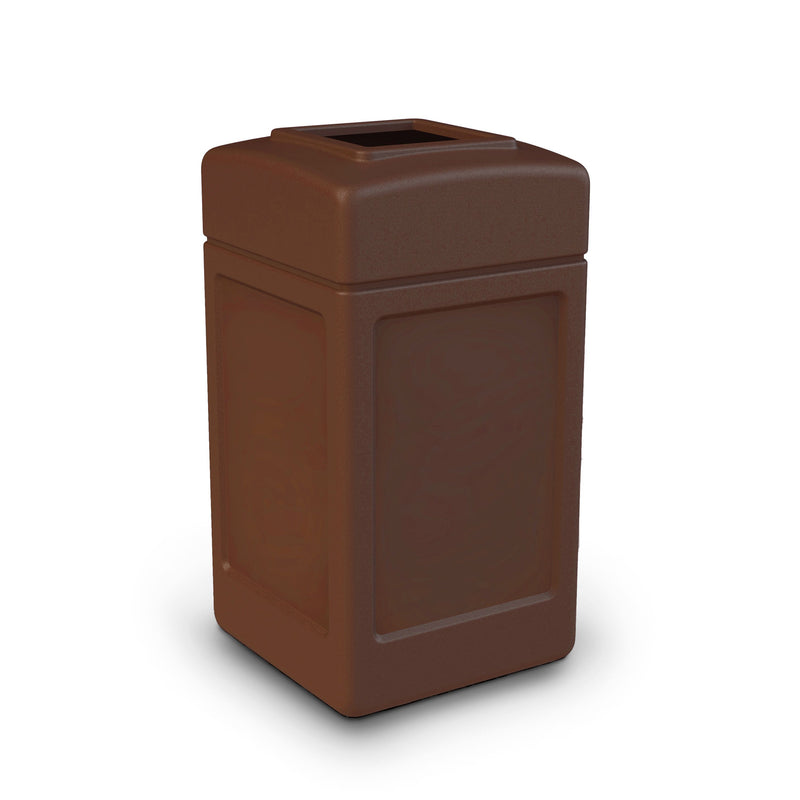 Commercial Zone Open-Top Square Trash Can Waste Basket, Brown (Open Box)