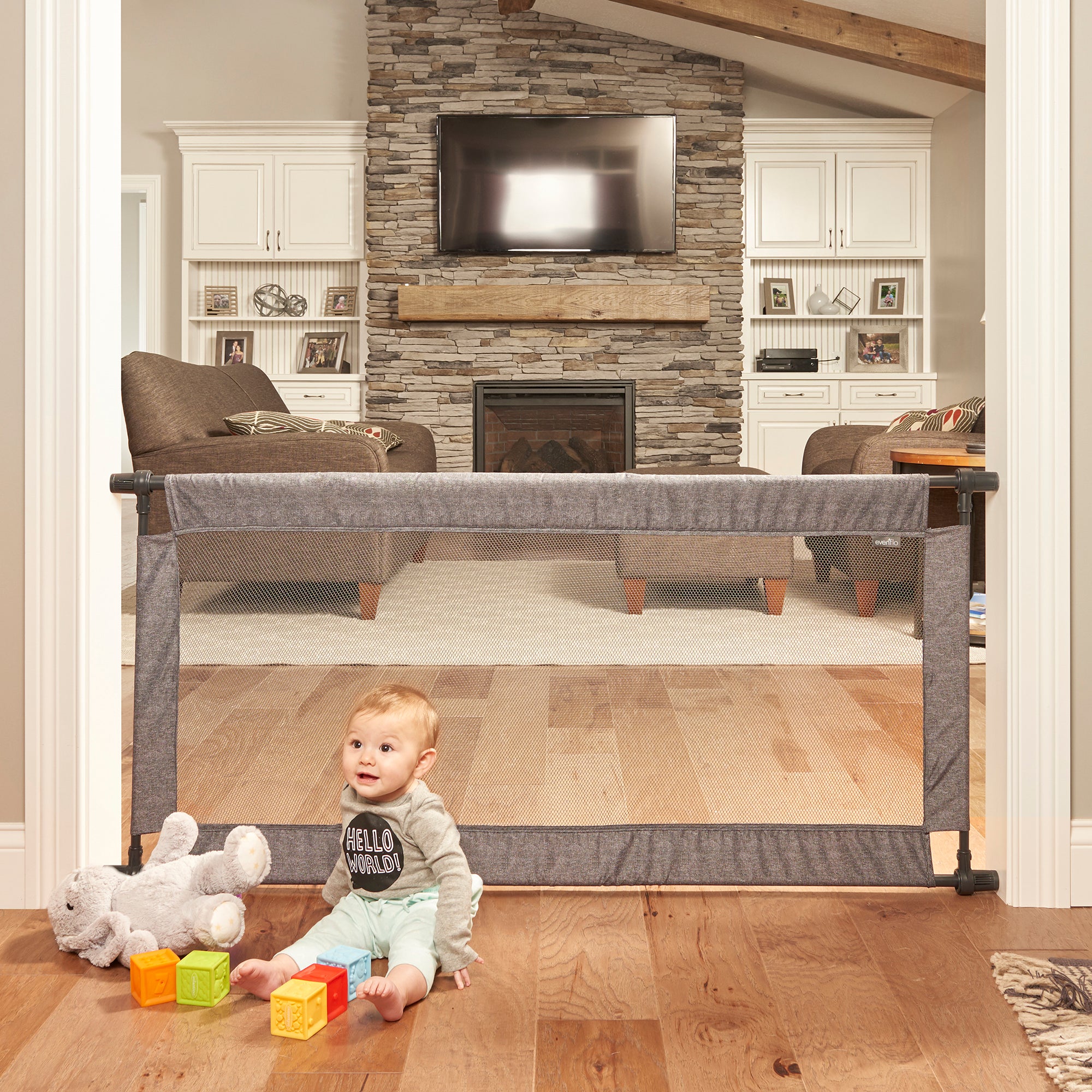 Evenflo Soft and Wide Room Divider Toddler Baby/Pet Safety Barrier Gate, Emery