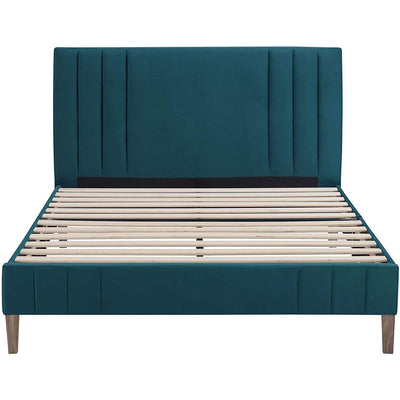 Classic Brands Chicago Modern Tufted Upholstered Platform Bed Frame, Full, Teal