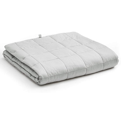 YnM Cotton 60 x 80 In Weighted Blanket for Queen & King Beds, Light Grey (Used)