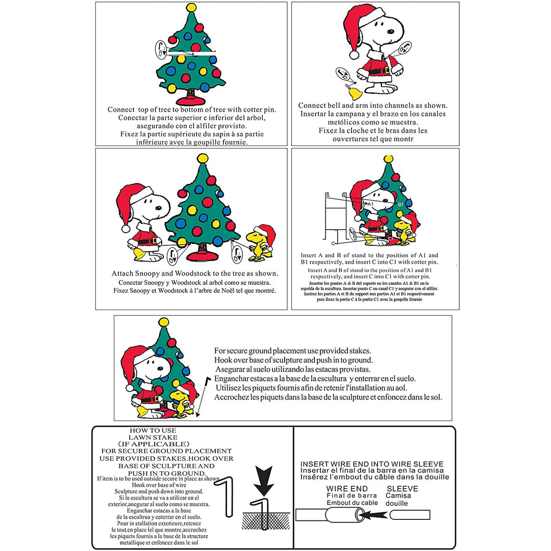 ProductWorks Peanuts 32" Snoopy & Woodstock Lit Tree Yard Decoration (Used)