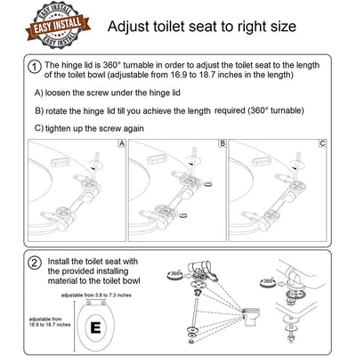 Sanilo 151 Elongated Soft Close Molded Wood Adjustable Toilet Seat Lid (Used)