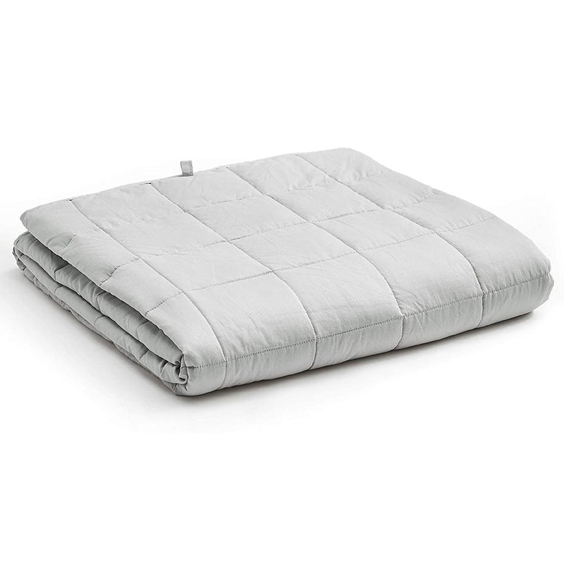 YnM 60x80" Premium Weighted Blanket for Queen & King Beds, Light Grey (Open Box)