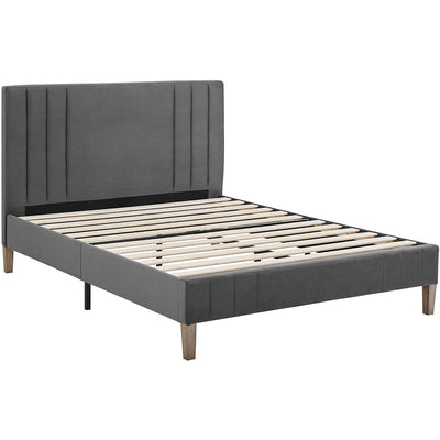 Classic Brands Chicago Tufted Upholstered Platform Bed Frame, Full, Dark Grey