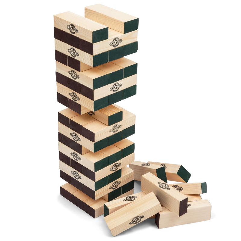 Lancaster Gaming Company Giant Wooden Tumbling Tower Outdoor Game, Black & Pine