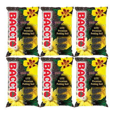 Michigan Peat 1420 Baccto Lite Premium Potting Soil, 20 Quart Bag (6 Pack)