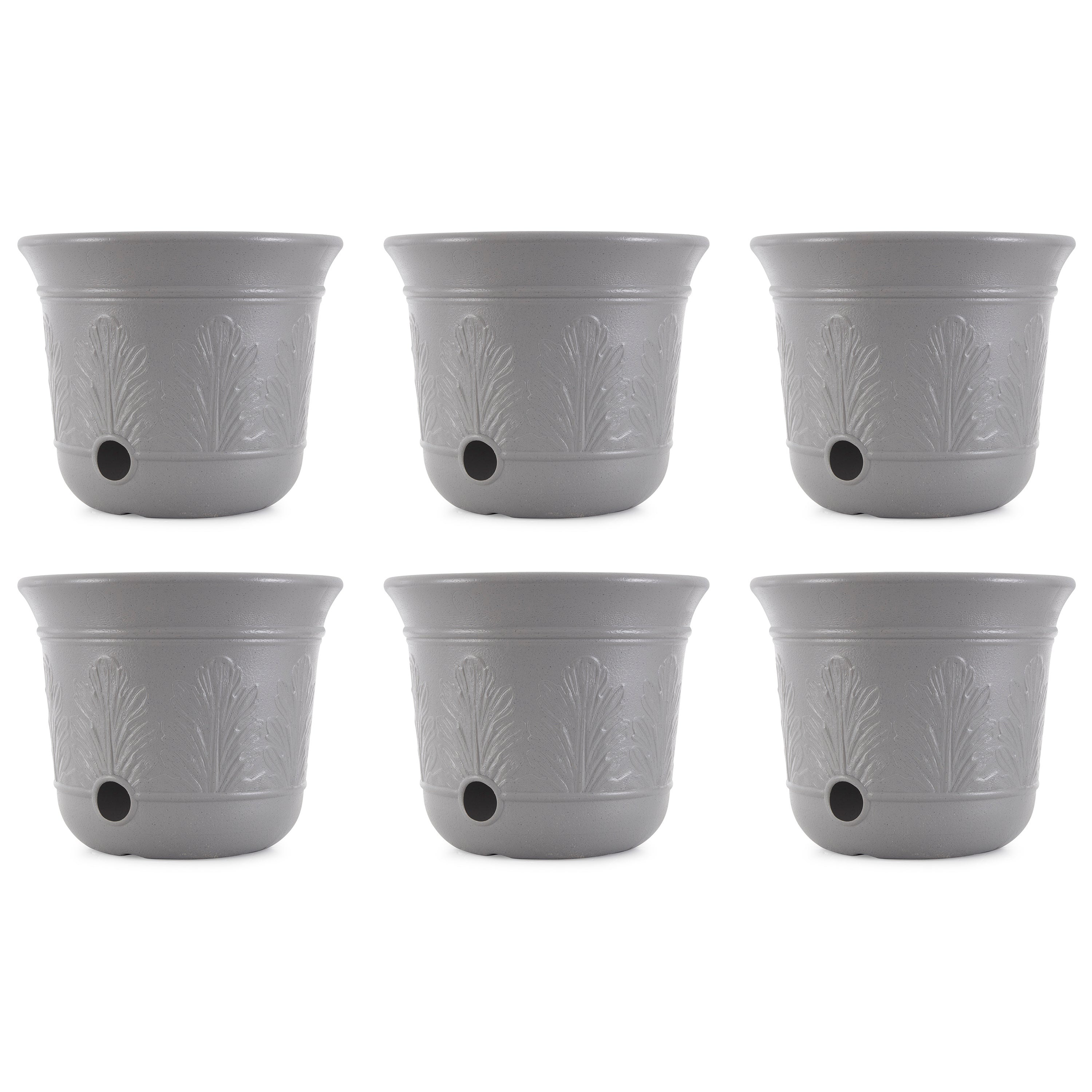 Suncast 300-Foot Heavy Duty 5-Gallon Decorative Garden Hose Pot, Gray (6 Pack) - VMInnovations