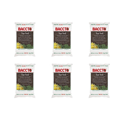 Michigan Peat 1550P Baccto Top Soil with Reed Sedge and Sand, 50 Pounds, 6 Pack