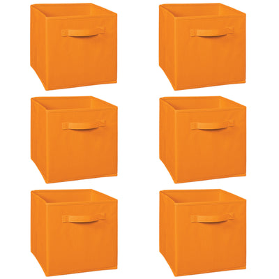 ClosetMaid Cubeicals Fabric Organizer Drawer Cube with Handle, Pumpkin (6 Pack)