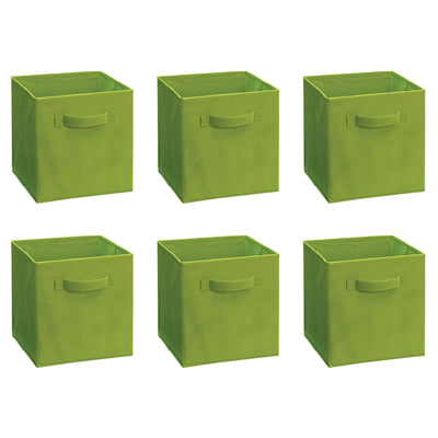 ClosetMaid Fabric Storage Organizer Cube with Handles, Spring Green (6 Pack)