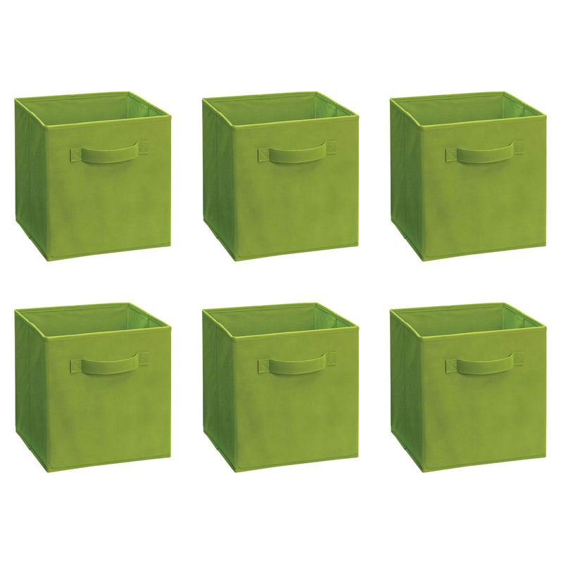 ClosetMaid Fabric Storage Organizer Cube with Handles, Spring Green (6 Pack)