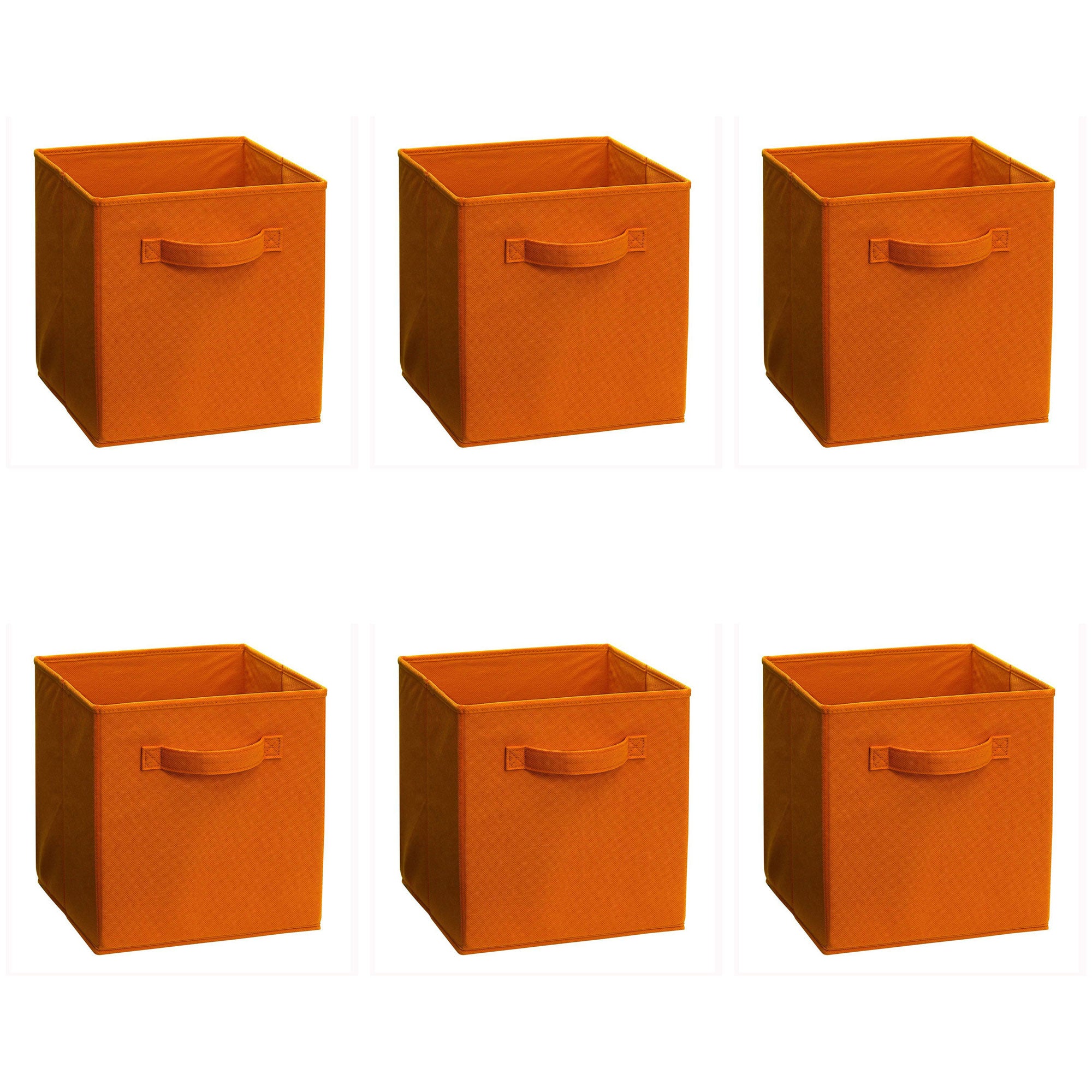 ClosetMaid Fabric Storage Organizer Cube with Handles, Fiesta Orange (6 Pack)
