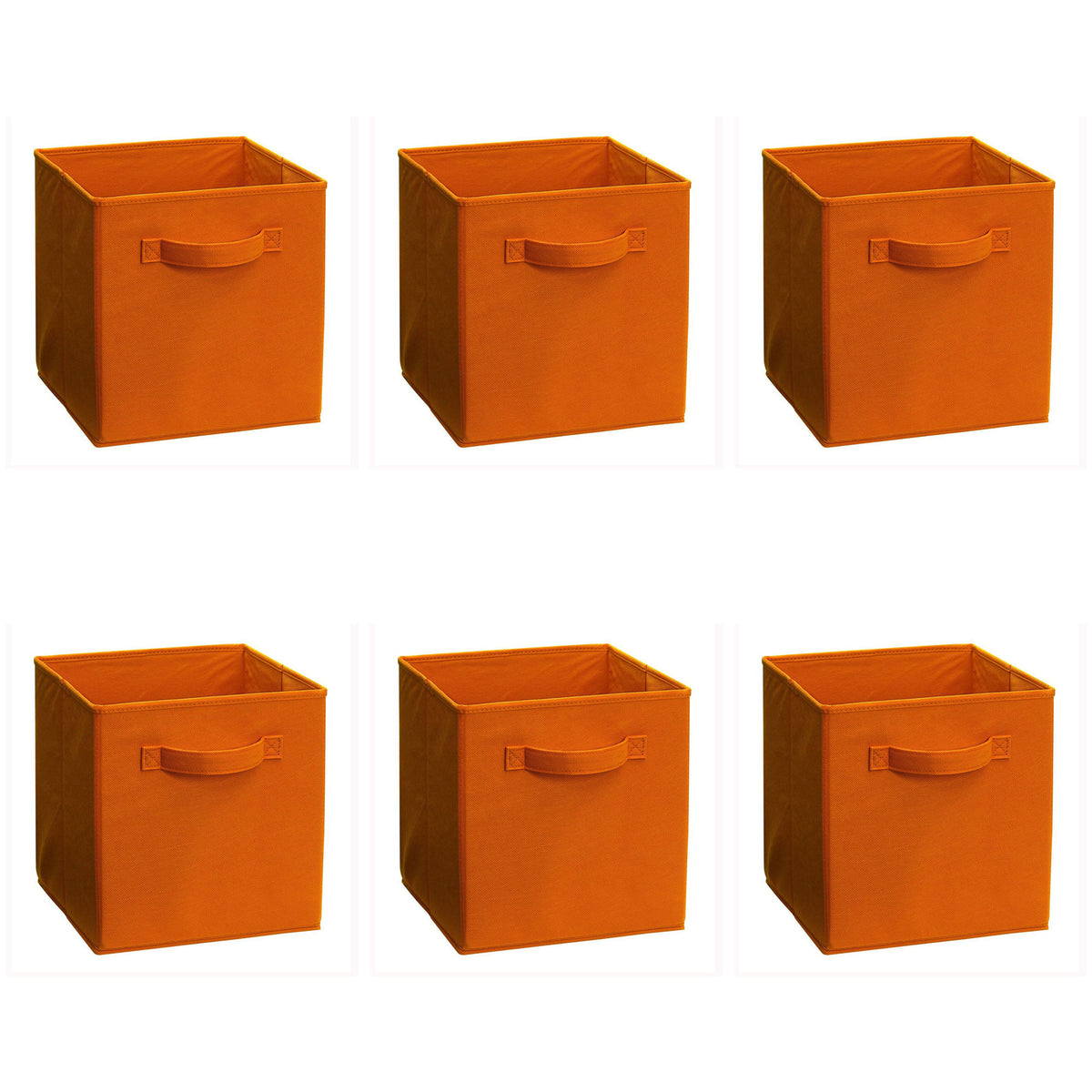 ClosetMaid Fabric Storage Organizer Cube with Handles, Fiesta Orange (6 Pack)