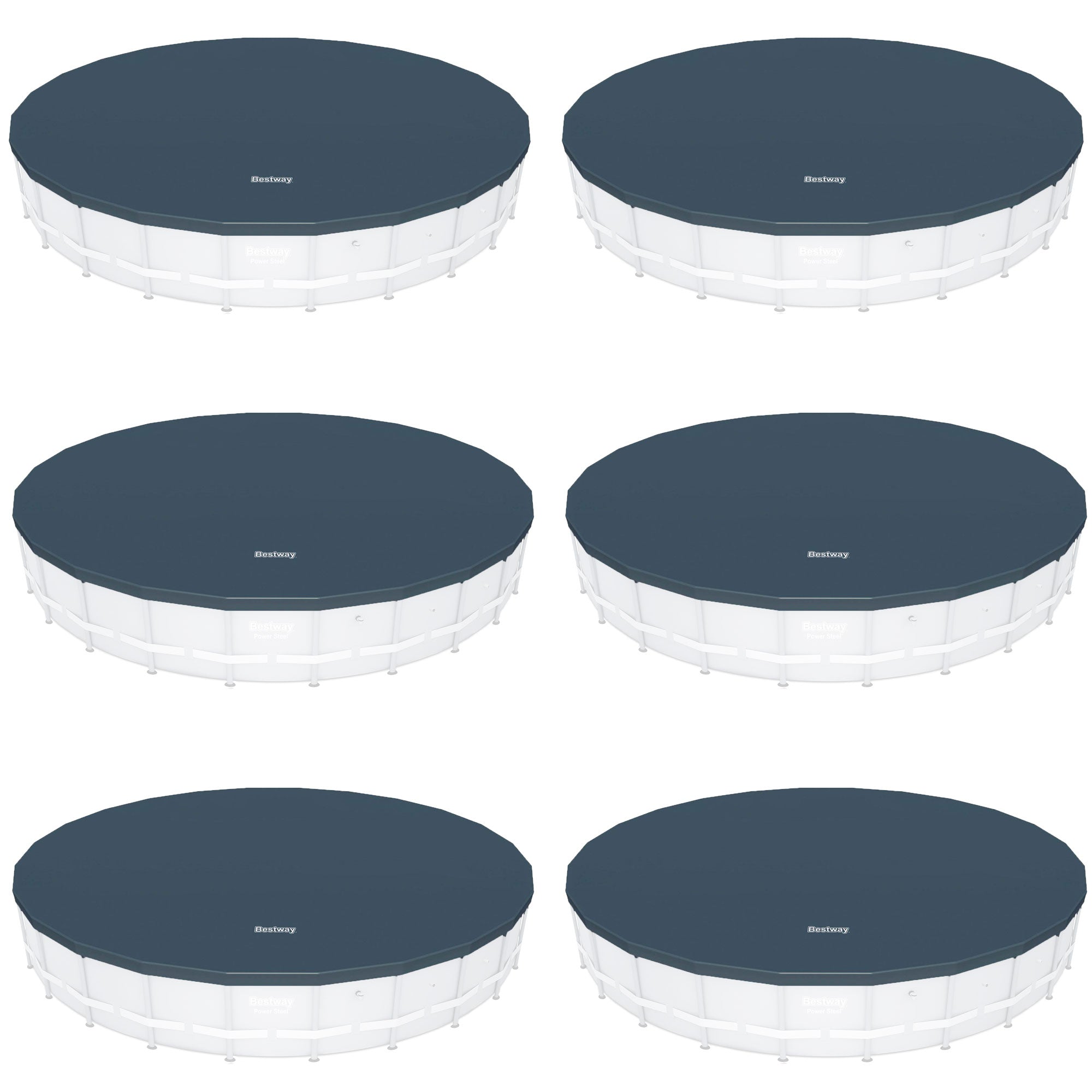 Bestway Steel ProTM Frame 18ft Round PVC Pool Debris Cover, Cover Only (6 Pack) - VMInnovations