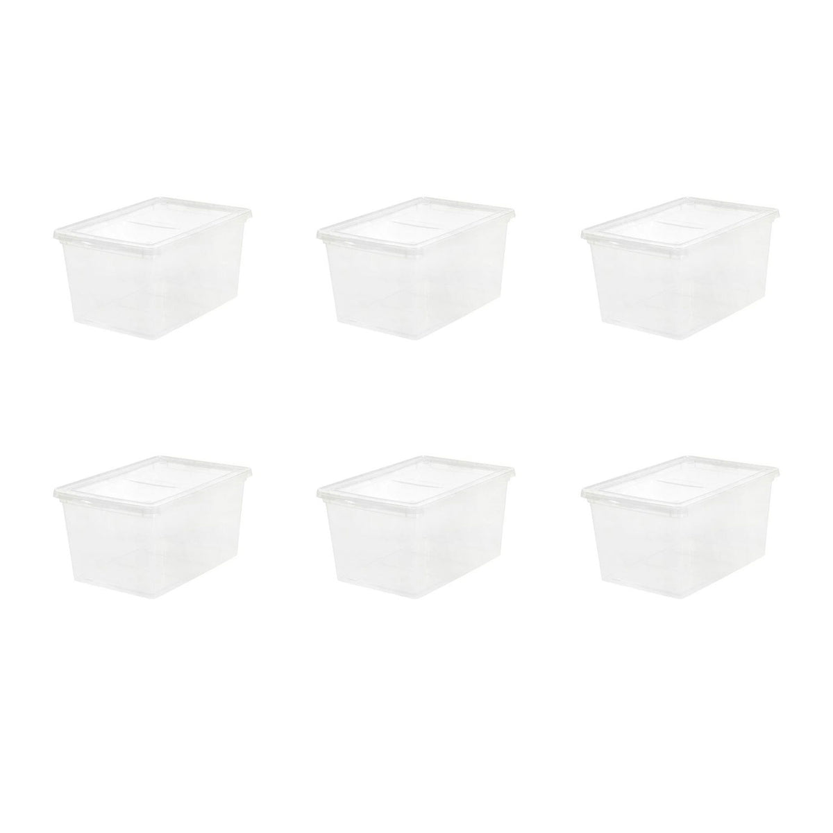 IRIS USA 58 Quart Plastic Container w/ Non Latching lid (6 Pack) (Open Box)