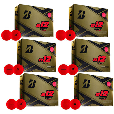Bridgestone Golf Series e12 Soft 3-Piece Distance Golf Balls, Red (6 Dozen)