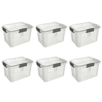 Ezy Storage Weather Proof IP65 5 Gallon Plastic Storage Container w/Lid (6 Pack) - VMInnovations