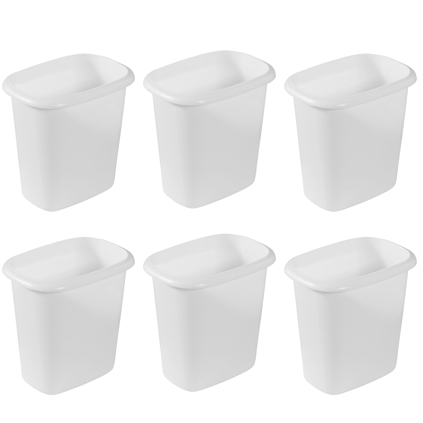 Rubbermaid 6 Quart Bedroom, Bathroom, and Office Wastebasket Trash Can (6 Pack) - VMInnovations