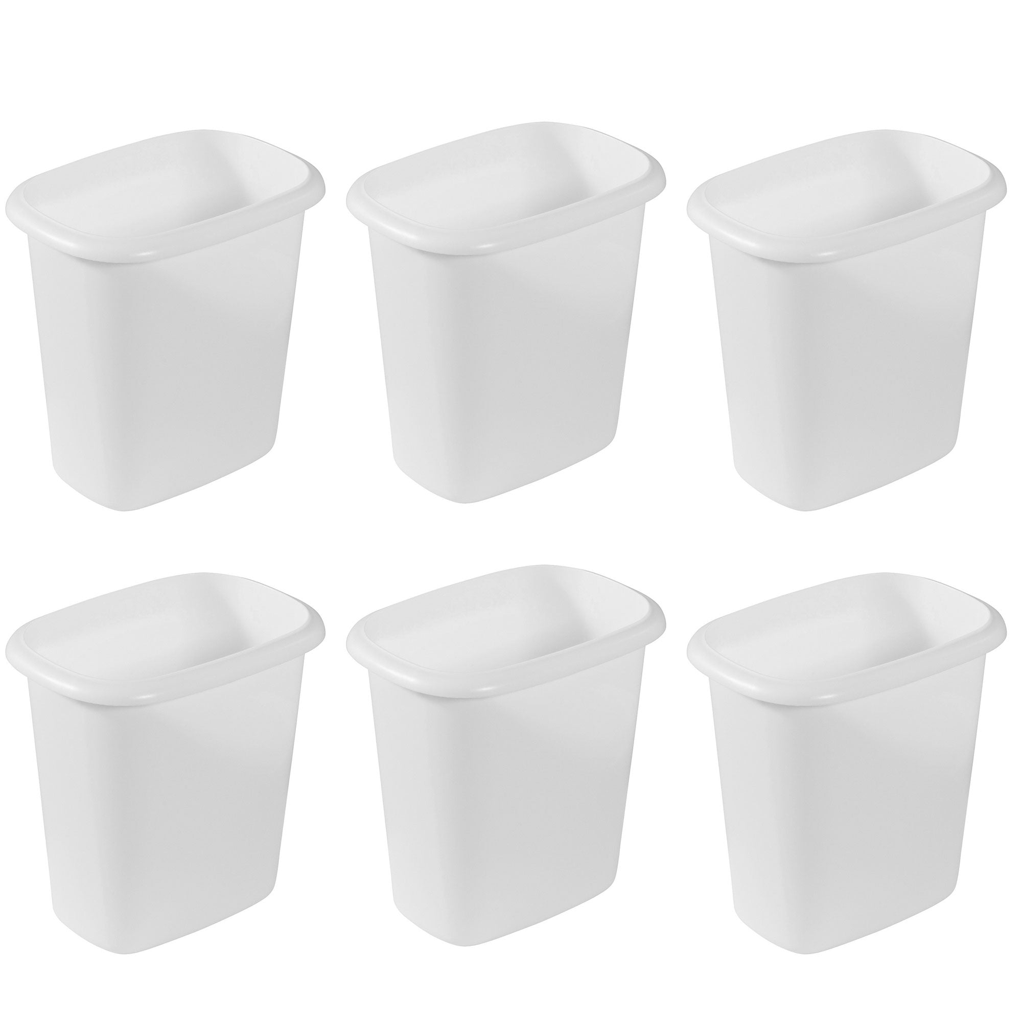 Rubbermaid 6 Quart Bedroom, Bathroom, and Office Wastebasket Trash Can (6 Pack) - VMInnovations