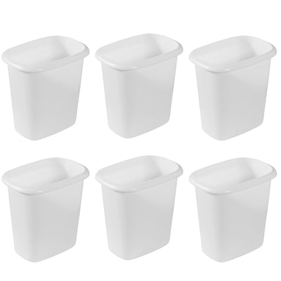 Rubbermaid 6 Quart Bedroom, Bathroom, and Office Wastebasket Trash Can (6 Pack) - VMInnovations