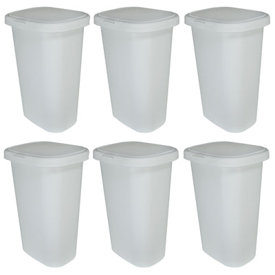 Rubbermaid 13 Gallon Rectangular Spring-Top Lid Wastebasket Trash Can (6 Pack) - VMInnovations