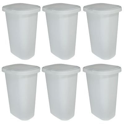 Rubbermaid 13 Gallon Rectangular Spring-Top Lid Wastebasket Trash Can (6 Pack)