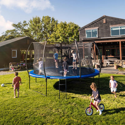 SpaceJump Nova 10' Round Trampoline with Safety Net, Hoop, Slide & Water Sprayer