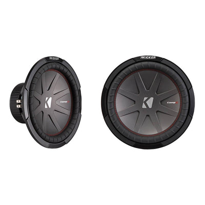 Kicker 12" 2000 Watt 4 Ohm Car Stereo Subwoofer Audio Sub DVC COMPR (Pair)