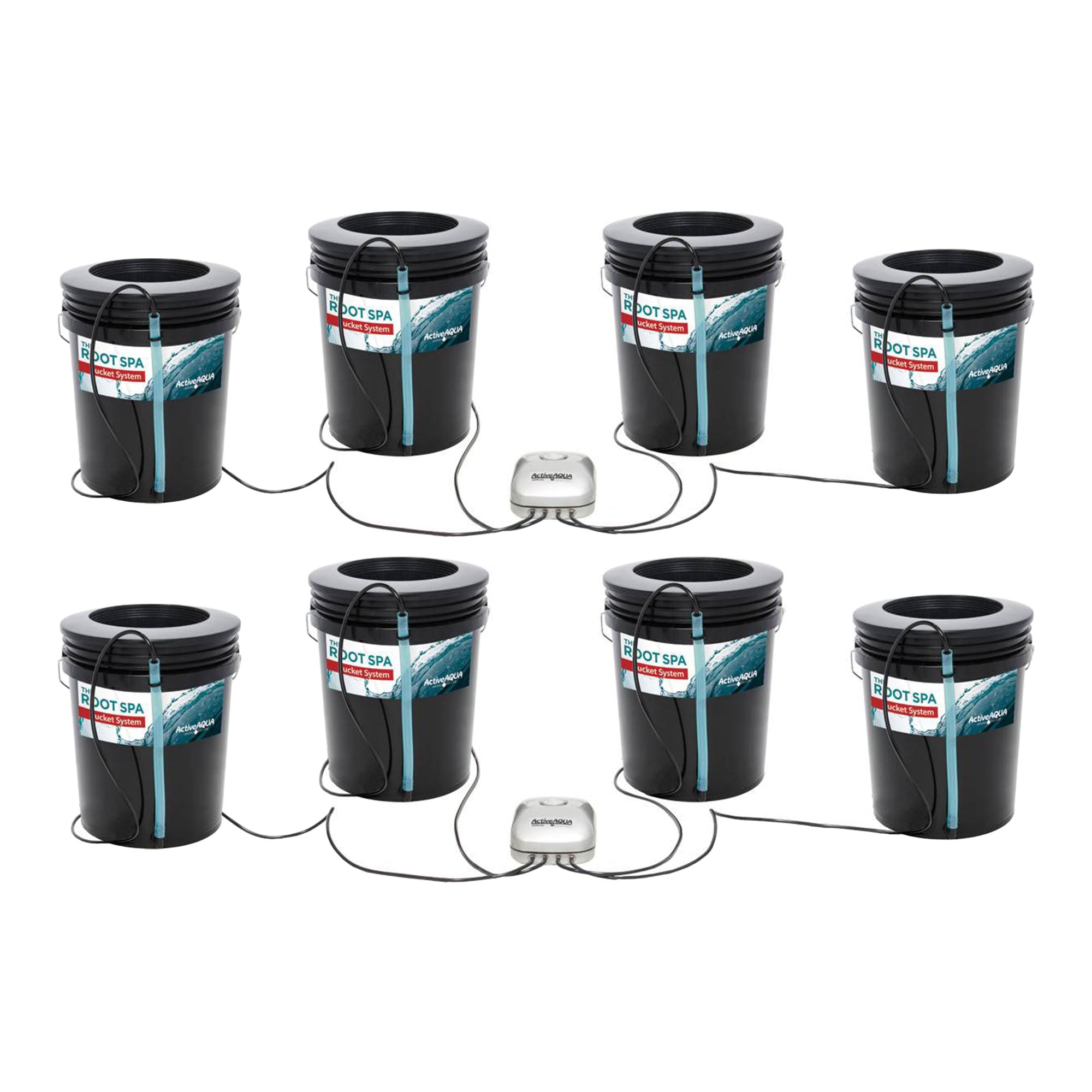 Active Aqua Root Spa 4 Bucket Deep Water 5 Gallon Culture System, Black (2 Pack) - VMInnovations