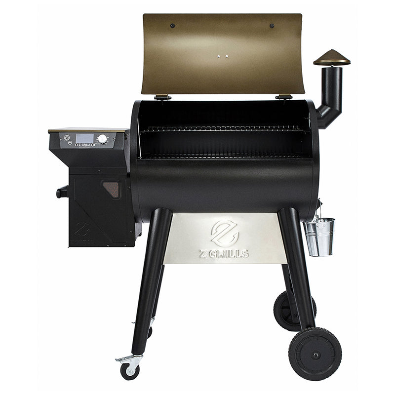 Z GRILLS 8 in 1 BBQ Pellet Grill Smoker with Weather Cover, Bronze (Open Box)