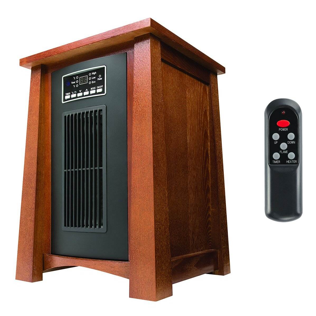Haier 3 Setting 1500W 5100BTU Infrared Heater w/Oak Finish & Remote (Open Box)